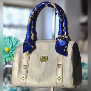 MCM Boston Bag Gray/Silver
